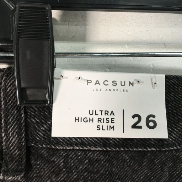 PacSun Ultra High-Rise Slim Fit Denim Distressed Jean, Women's Size 26 - Black - Picture 12 of 14
